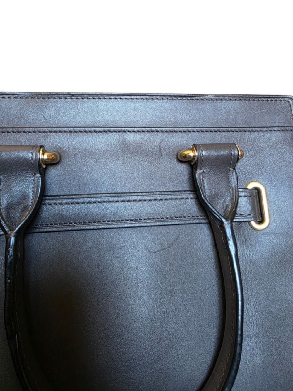 Coach Swagger 27 Gray Brown Glovetanned Leather Gold Satchel 12111 Authentic - Picture 16 of 16